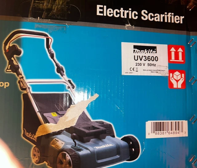 Makita UV3600 Elektro Vertikutierer Arbeitsbreite 36 cm Blau NEU