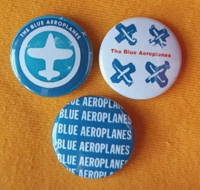 Blue Aeroplanes (Bristol indie) three 25mm button badges. Free UK P&P!