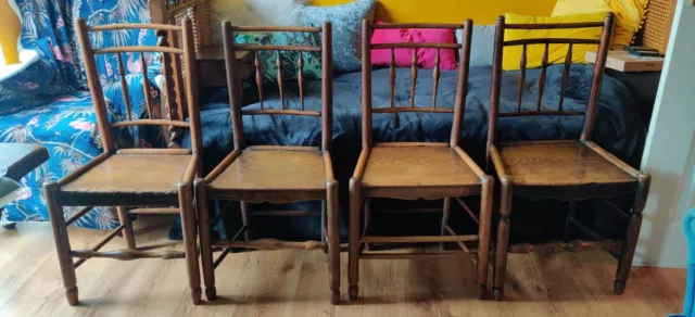 18th C Georgian Shropshire Elm Country Chairs