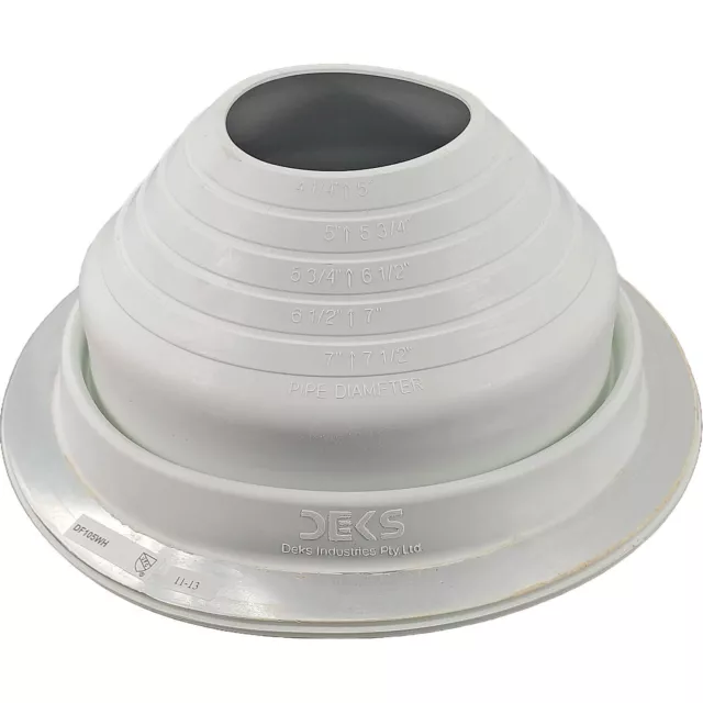 #5 White Dektite Round Base Pipe Flashing (DF105WH)