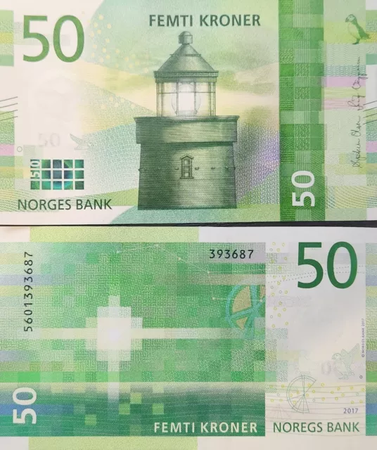 Norway - Norwegian 50 Kroner Banknote 2017 Series VIII - UNC Quality