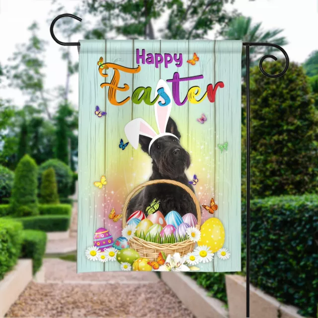 Scottish Terrier Dog Happy Easter Flag, Dog Easter Eggs Flag, Bunny Dog Flag