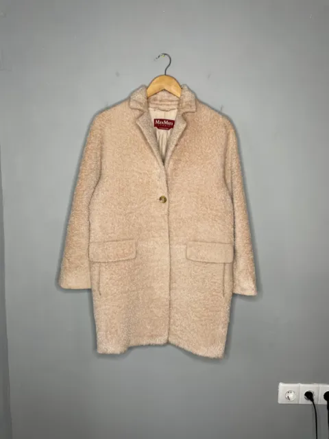 Max Mara Studio Womens Alpaca/Wool Blend Beige Coat Jacket Size 0US 2GB 34IT