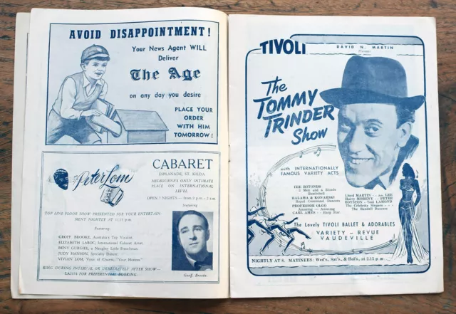 OLD PROGRAMME Tivoli Theatre Melbourne nd.c.1951 The Tommy Trinder Show 3