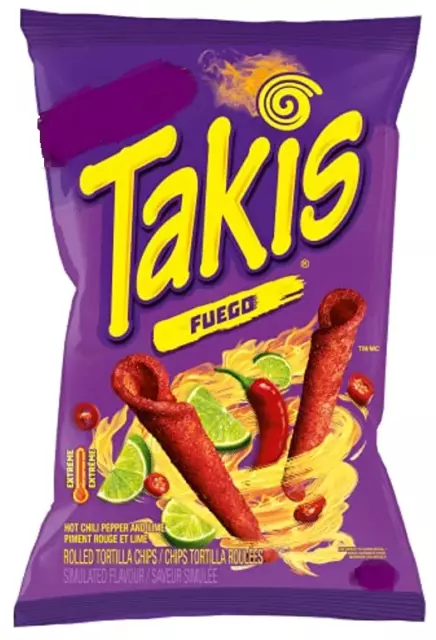 XL-Pack TAKIS 'Fuego' Extreme Hot Chili Pepper Lime Tortilla Chips 280 gr USA