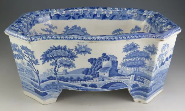 Antique Pottery Blue Transfer Copeland & Garrett Spode Tower Dog Bowl 1833