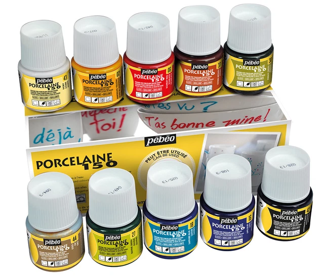 Pebeo Porcelaine 150 Permanent Keramik Farbe Verschiedene 10 X 45ml Box Set