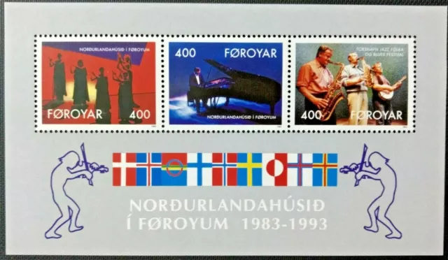 128. Faroe ISLANDS1993 Sello M/S Músicos, Musical Instruments .mnh