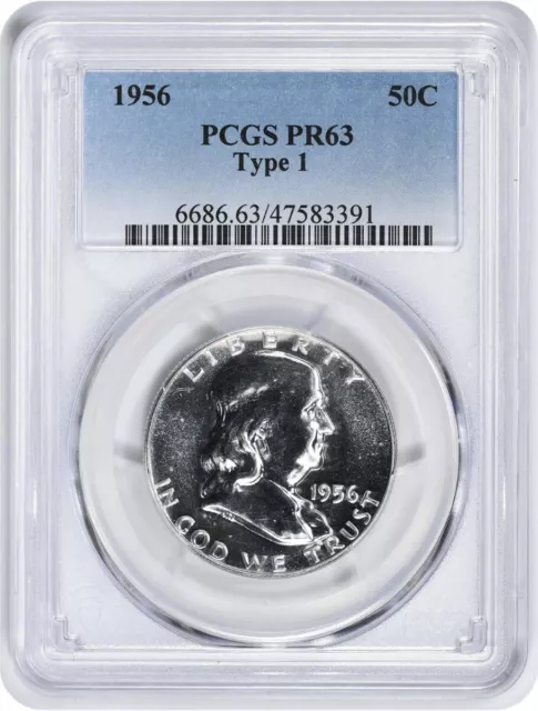 1956 Franklin Silver Half Dollar Type 1 PR63 PCGS