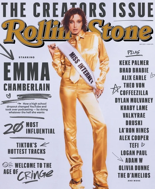 ROLLING STONE MAGAZINE THE CREATORS ISSUE EMMA CHAMBERLAIN PLUS MORE