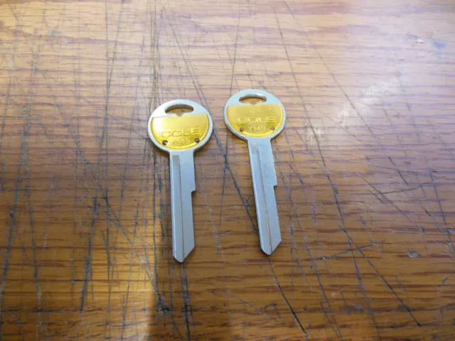 2 Cole Y149 Key Blanks (Yellow Top)