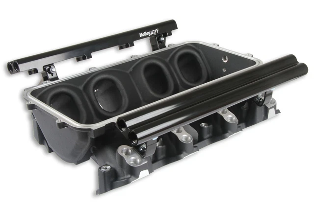 Holley EFI 300-601BK Dual Fuel Injector LS1 Lo-Ram Manifold Base GM LS1/LS2/LS6