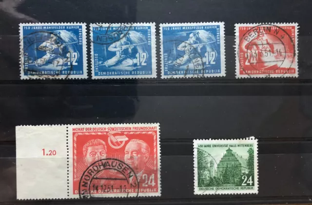 Briefmarken DDR Lot aus den Jahren 1950/51/52 gestempelt