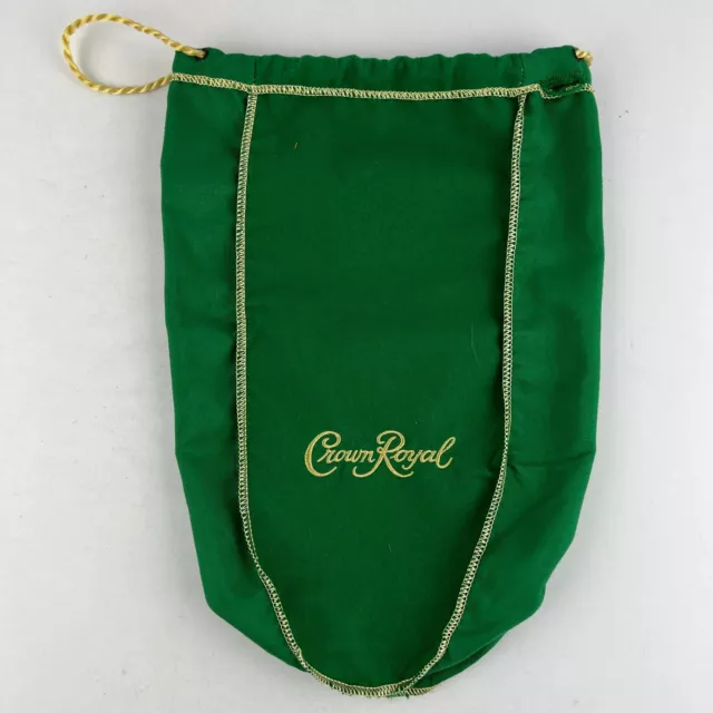 Crown Royal Bag with Drawstring Green Regal Apple Bag 1 Liter 12"