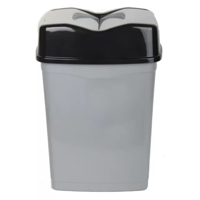 Plastic Swing Top Bin White Waste Rubbish Bin Kitchen Dustbin 5 Sizes