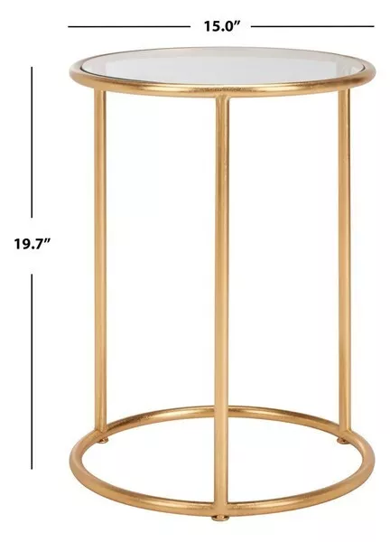 Safavieh Glass Top Gold Leaf Accent Table, Reduced Price 2172717441 FOX2523B