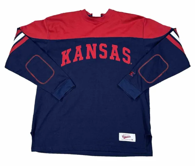 Vintage Colosseum Athletics Kansas Sweatshirt Mens Extra Large Blue Red Y2K