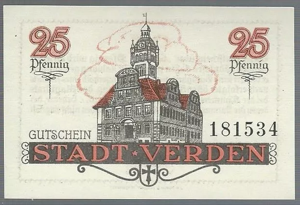 Notgeld - Stadt Verden a. Aller - 25 Pfennig - 1920