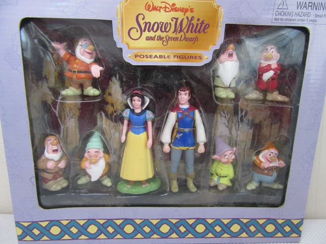 VINTAGE WALT DISNEY'S Snow White and the Seven Dwarfs Poseable Figures ...