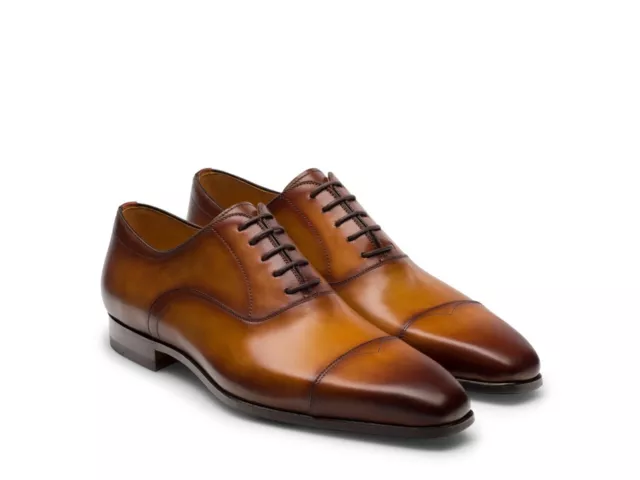 Magnanni Men's Jaxton Cap Toe Oxford Curri Brown Size US 10 $475