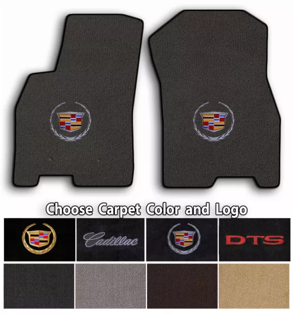 Cadillac DTS 2pc Classic Loop Carpet Floor Mats-Choice of Carpet Color & Logo