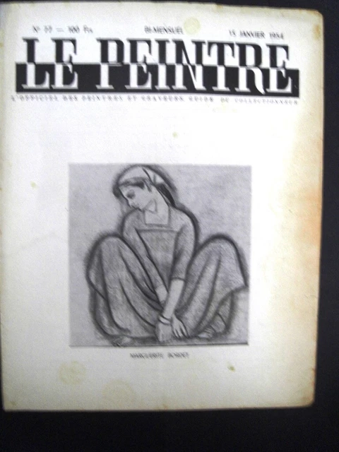 Bordet Marguerite -Artiste Peintre (En Couverture Revue D'art "Le Peintre") N°77