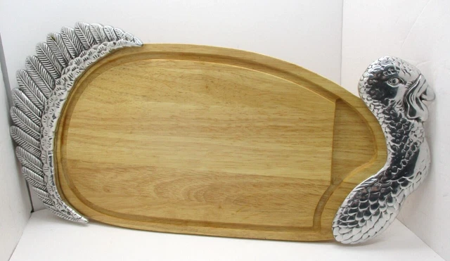 Tabla de cortar pavo de madera y metal Strata Group de colección