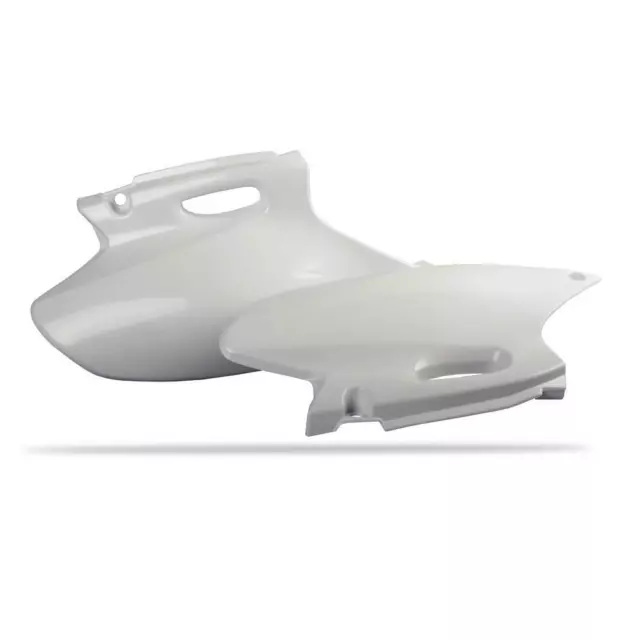 Polisport White Side Covers for 1998-1999 Yamaha YZ400F