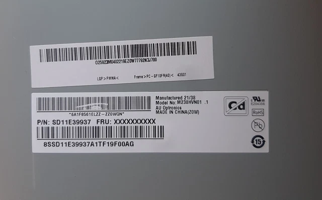 Panel LCD M238HVN01.1