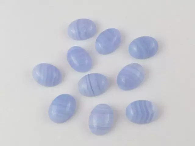 Natural Blue Lace Agate Loose Gemstone Cabochon Oval Shape Size 4x6mm To 10x14mm