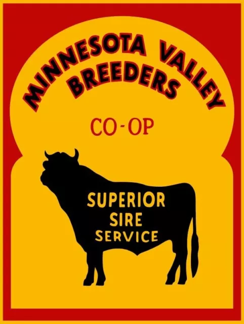 Minnesota Valley Breeders Co-Op Sire Service NEW Sign: 18x24" USA STEEL XL Size