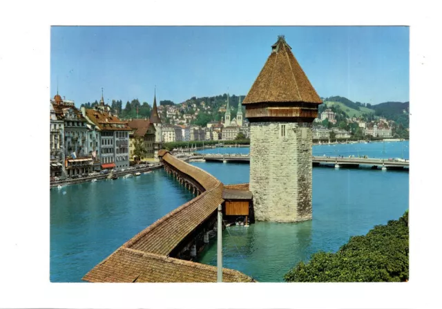 AK Ansichtskarte Luzern / Kapellbrücke mit Wasserturm / Schweiz