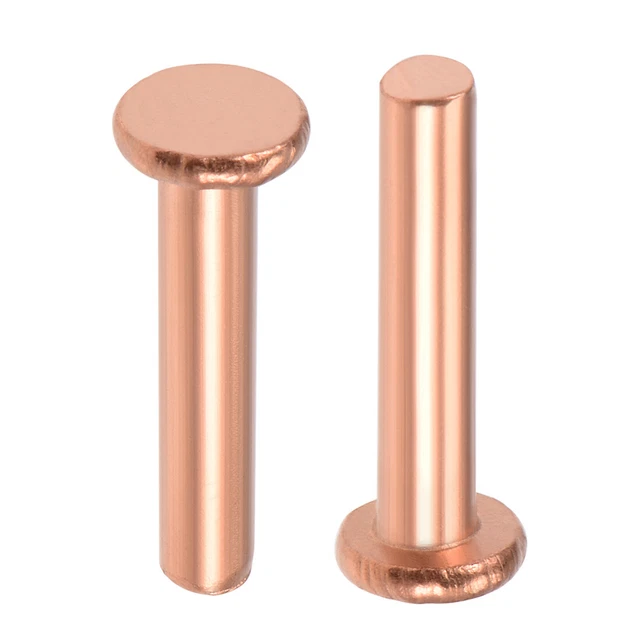 25Pcs 5/32"x25/32" Tête plate Cuivre Rivets solides attaches