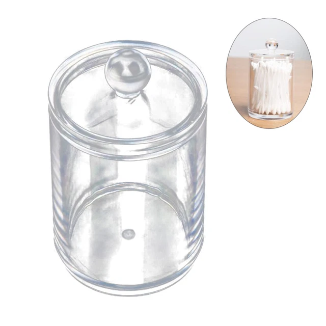 Almohadillas de maquillaje frasco transparente dispensador de hisopos de algodón