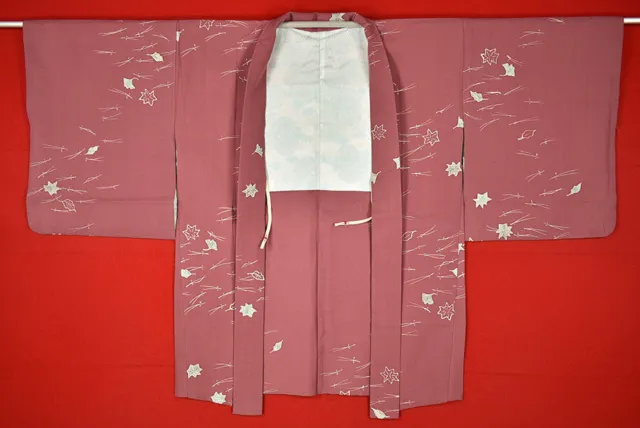 Vintage Japanese Kimono Silk Antique BORO HAORI Kusakizome Dyed/B523/560