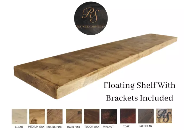 Rustic Floating Shelf Solid Wood Chunky Handmade Shelves Includes Fixings