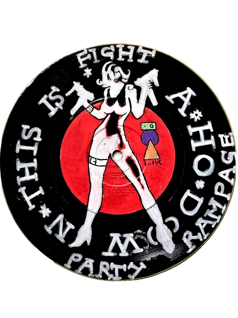 Blink Friction by Sarnia de la Maré Punk Sigil  Vintage Vinyl Fight Art OOAK New