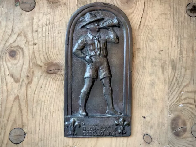 1933 Scout Plaque Cast Metal Wall Decoration 4th World Scout Jamboree SCARCE