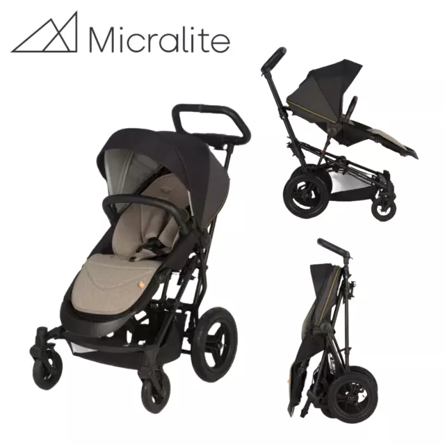 Micralite Silvercross SmartFold Baby Pushchair Pram Buggy Carrycot Carbon