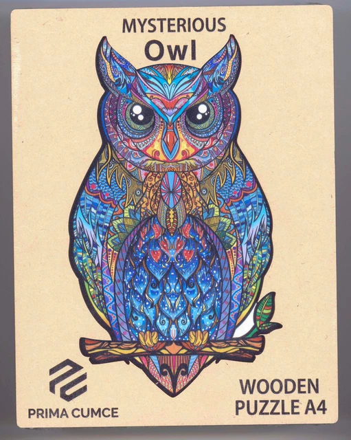 Wooden Jigsaw Puzzle size A4. Mysterious Owl. 150 pieces.
