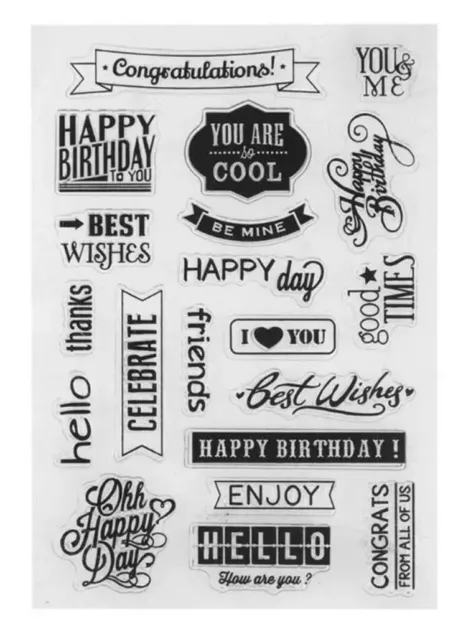 20 Words Clear Stamps-Celebrations Stamp-Sentiment Birthday/Friends-Greetings