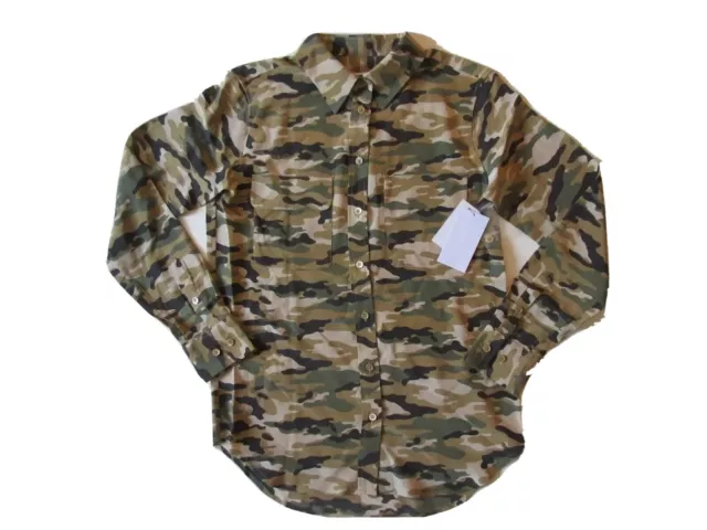 NWT Equipment Signature Slim in Kelp Camouflage Camo Silk Button Down Shirt XS
