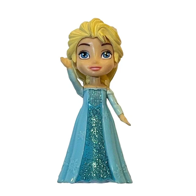 Elsa Mini DISNEY PRINCESS POSEABLE Frozen Elsa Mini Action Figure Glitter Dress £ ...