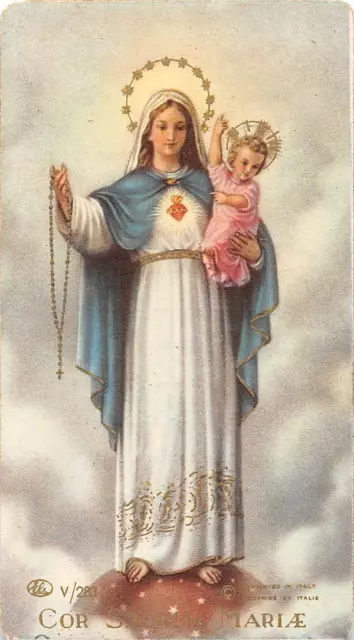 OLD nice  rare Holy cards from 1950"H7820" Holy maria