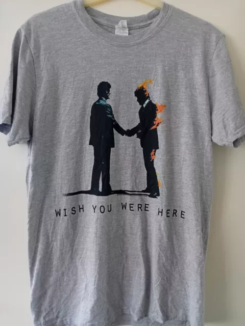 Official Pink Floyd Wish You Were Here Album Cover T-Shirt - Grey, Size Medium