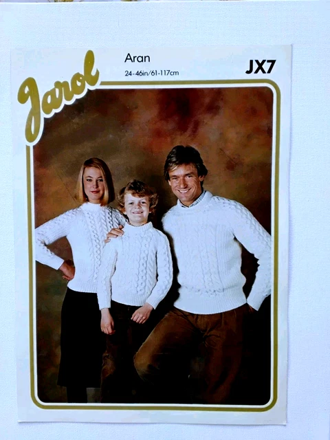 Jarol JAROL KNITTING PATTERN JX7 Aran Sweaters 24 - 46