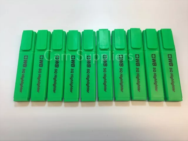 Green Highlighter Pens Fluorescent Bright Colour Markers Pen Qty 1 4 6 10 20