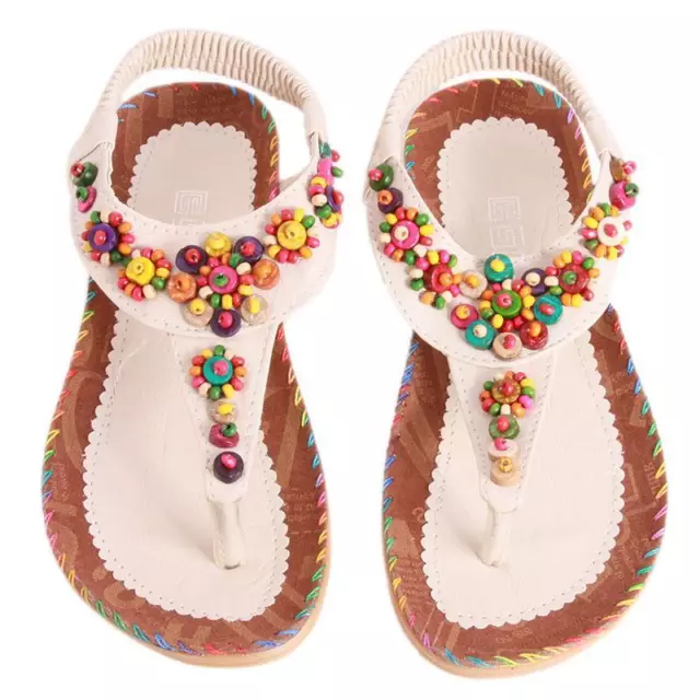 Women Bohemia Flat Shoes Summer Beach Sandals Thongs Slippers Flip Flops 9L