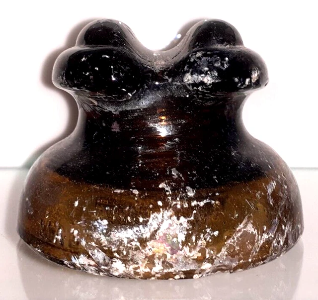 CD 230 Amber HEMINGRAY D512 Antique Glass Telegraph Insulator DUMP PIECE G6