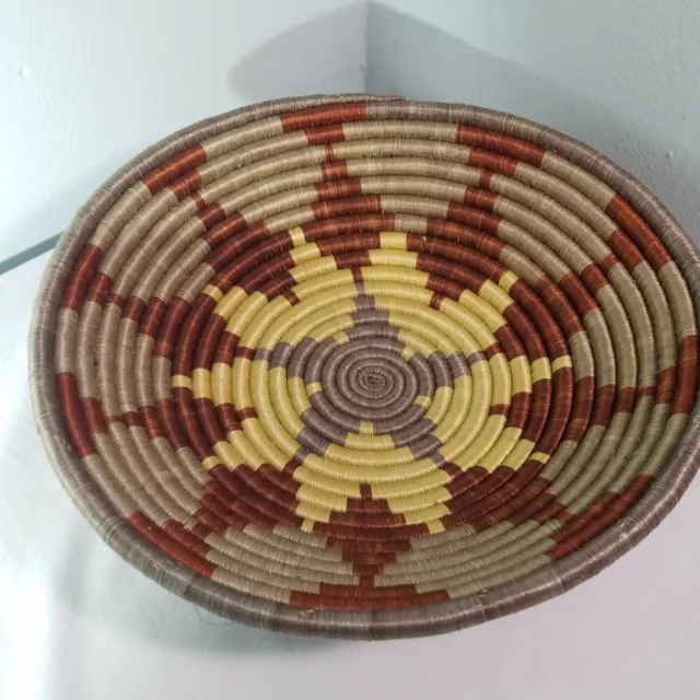 Fairwinds Trading 12" Rwanda Colorful Handwoven Basket Harvest Basket Bowl